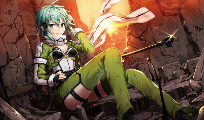 Sinon , Anime Art, Sword Art Online, Shino Asada, 