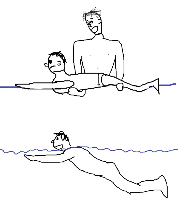 Boiled. How parents teach their children to swim - My, Parents and children, Idiocy, Children, Swimming, Education
