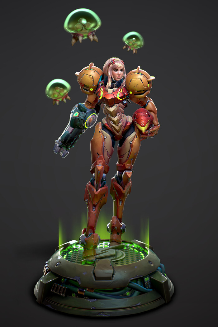 Samus Aran , ArtStation, , Metroid, Samus Aran, 3D, , YouTube, 