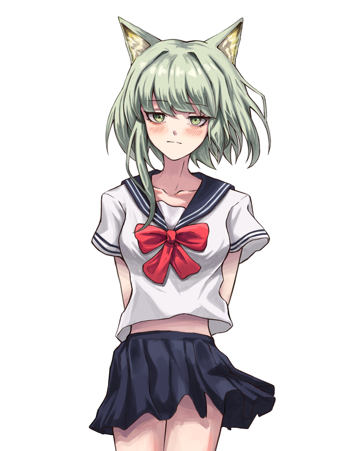 Kal'tsit Anime Art, , Arknights, Animal Ears, Kaltsit, Seifuku