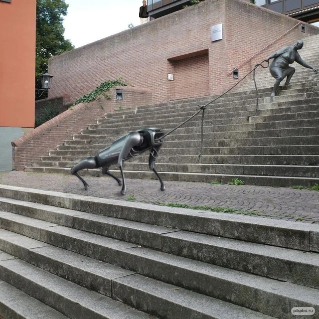 Reply to the post Unusual railings - Railings, Stairs, Germany, Boston dynamics, Spot, Robot, Humor, Photoshop master, Reply to post