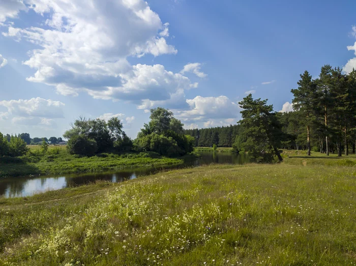 Klyazma - the vicinity of the village of Gavrino, Pavlovo-posadsky district - Video, Village, Beautiful view, Summer, River, Nature, My