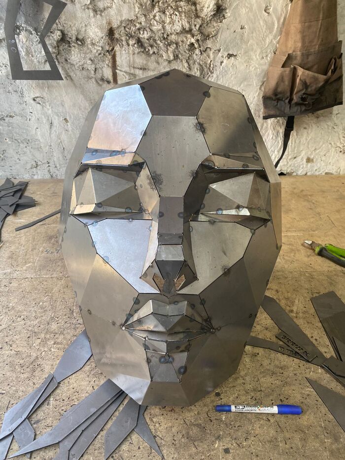 Creating and assembling a metal lady - My, Sculpture, Metal, Art, Models, 3D modeling, Metal products, With your own hands, Art, Steel, Video, Soundless, Vertical video, Longpost
