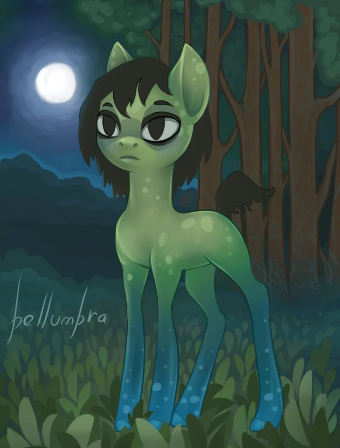 In the shade of forests - My, Pony, Ponification, My little pony, Minecraft, Forest, Bellumbra