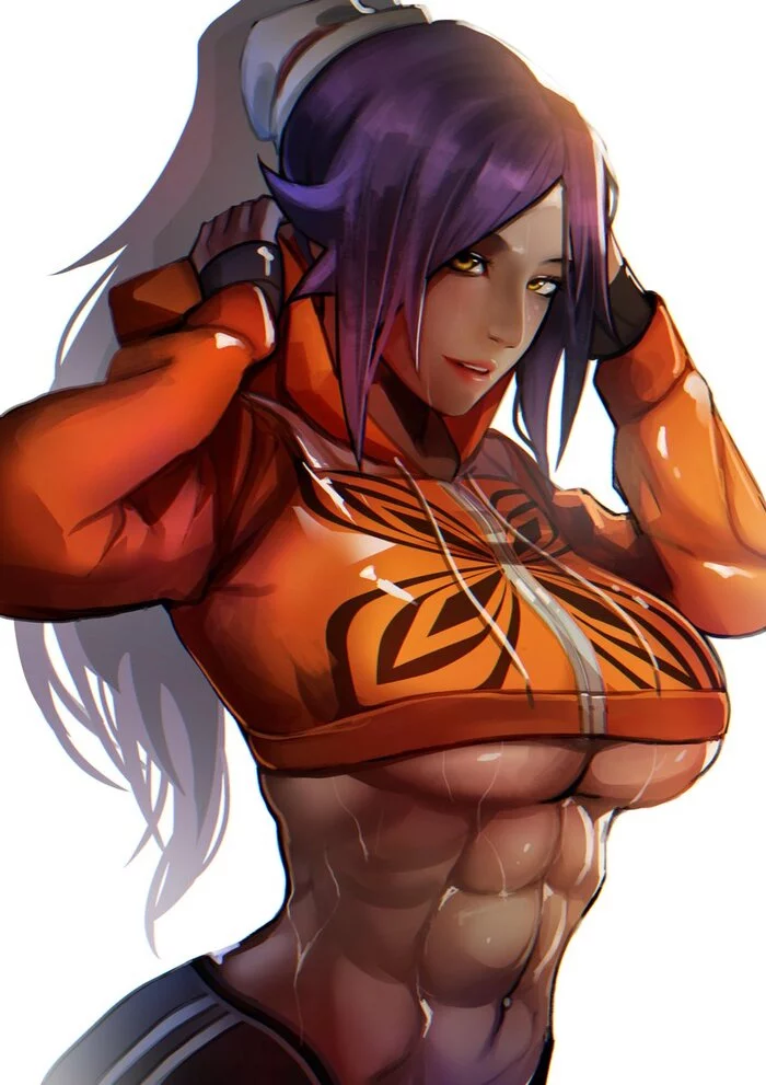 Йоруичи - NSFW, Xuuikie, Арт, Anime Art, Аниме, Bleach, Shihouin Yoruichi, Рисованная эротика, Крепкая девушка