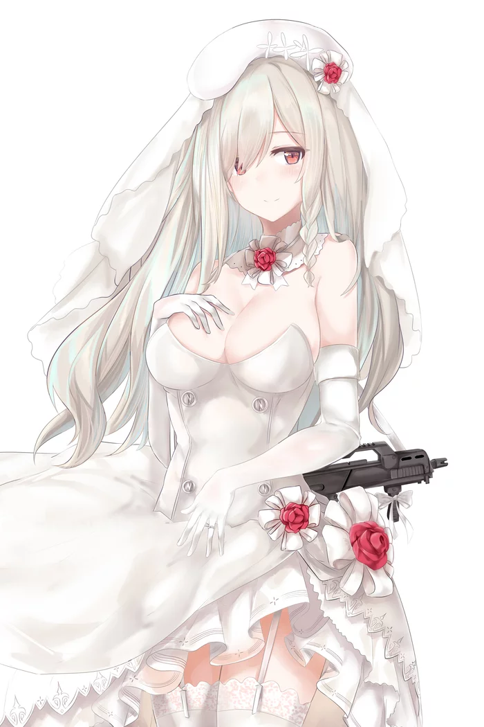 G36c - Anime, Anime art, Girls frontline, G36c, Mobile games, Wedding Dress, Ru zhai