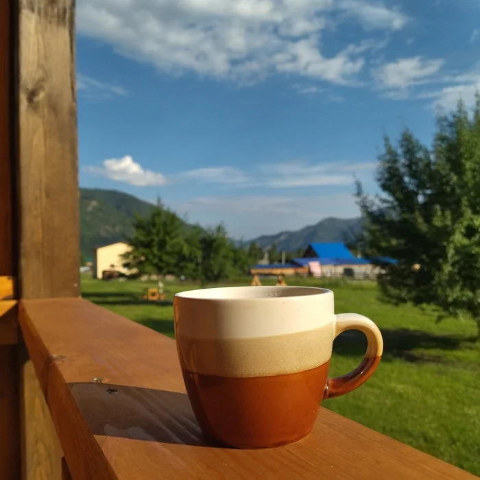Morning in the Altai Mountains - My, Morning, Altai Republic, The mountains, Coffee
