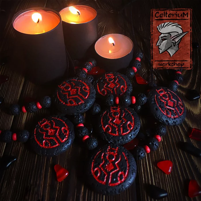 Amulet of the Sixth House - My, Polymer clay, Лепка, Needlework without process, The Elder Scrolls III: Morrowind, The Sixth House, Dagot ur, House of Dagot, Red Mountain, Longpost