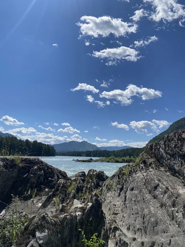 Altai - My, Katun, Chemal, The mountains, Longpost, beauty of nature, Sky, Clouds, River