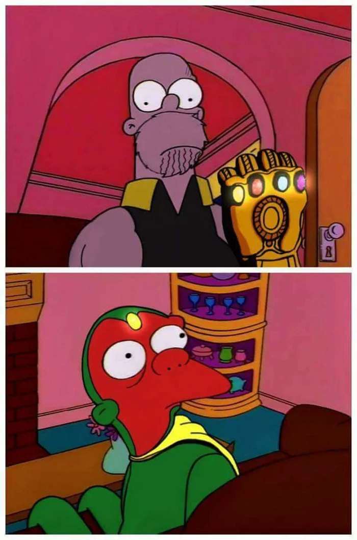 It was already in Sipsony - Comics, The Simpsons, Marvel, Thanos, Vision, Avengers: Infinity War