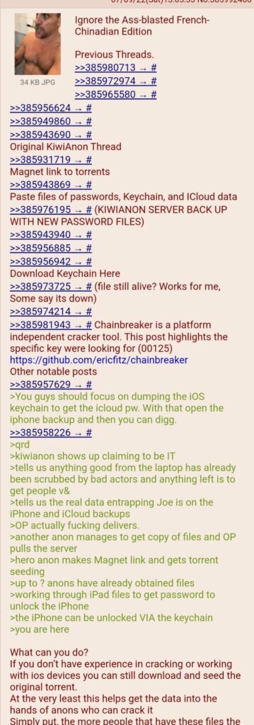 4chan leaked information from Hunter Biden's iPhone - Apple, Hunter Biden, Data leak, Longpost