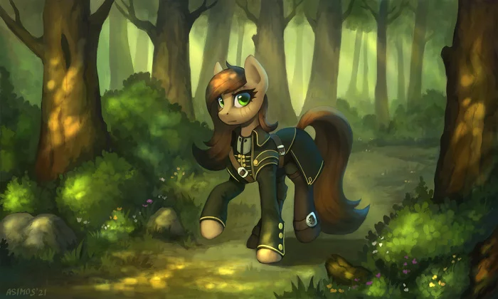 Walk in the woods - My little pony, Art, Original character, Asimos