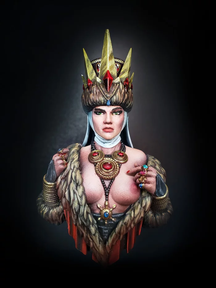 Czaritza - NSFW, My, Painting miniatures, Miniature, Bust, Longpost