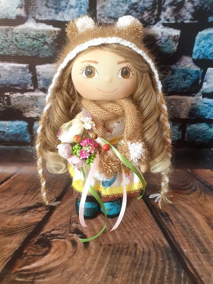Handmade doll - My, Doll, Textile doll, Interior doll, Portrait doll, Handmade, With your own hands, beauty, Interior toy, Interior, Presents, Longpost, Amigurumi