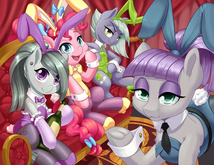 Ponyashki - rabbits - My little pony, PonyArt, Pinkie pie, Maud pie, Marble pie, Limestone Pie, Dstears