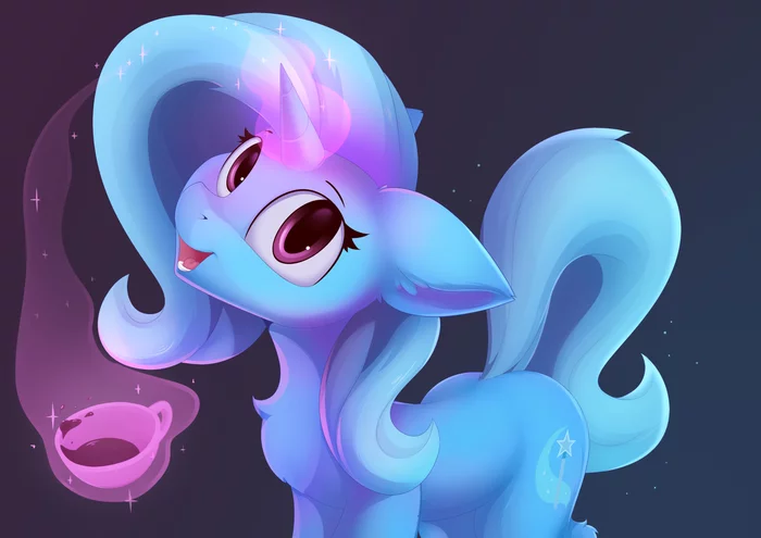 Чашечку чая? - My Little Pony, PonyArt, Trixie, Anti1mozg