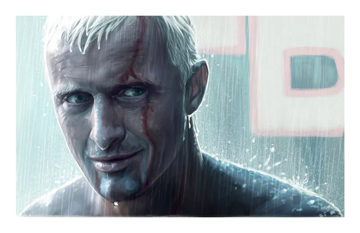 Tears in the rain - Drawing, Blade runner, Movies, Roy Batty, Rutger Hauer, Replicants, Art