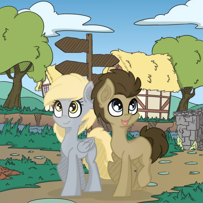 cute couple - My little pony, Derpy hooves, Doctor Whooves