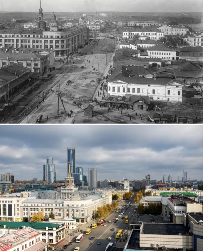 EKATERINBURG IN PHOTOS THEN AND NOW - My, Yekaterinburg, Russia, Story, Interesting, It Was-It Was, Old photo, The photo, Comparison, Longpost
