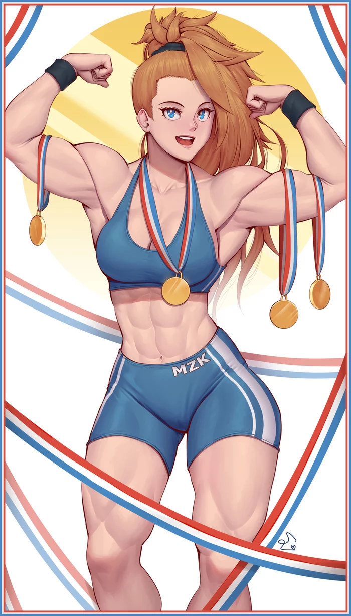 Captain Mizuki - Speedl00ver, Muscleart, Strong girl, Captain mizuki, Onepunchman, Art, Sports girls, Anime, Anime art