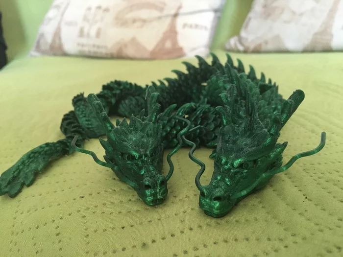 Chinese dragon made from beer bottles on a 3D printer - My, 3D печать, 3D printer, With your own hands, Homemade, PET, Waste recycling, Bottle, Machine, Plastic bottles, Needlework without process, Video, Chinese dragon, The Dragon, Longpost