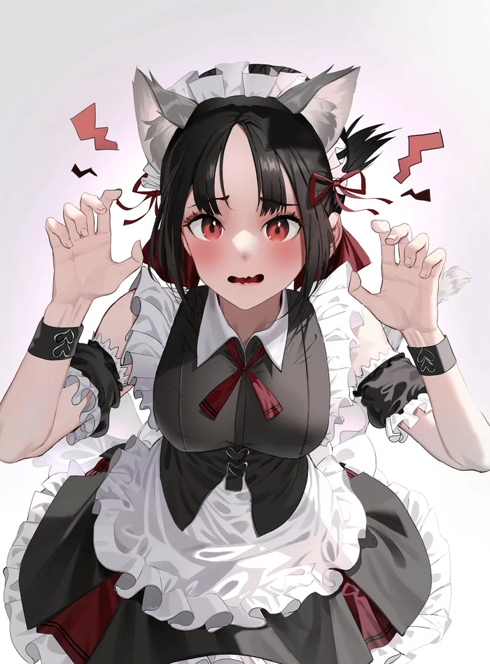 Neko Kaguya - Kaguya-Sama wa Kokurasetai, Shinomiya kaguya, Anime art, Anime, Animal ears, Housemaid