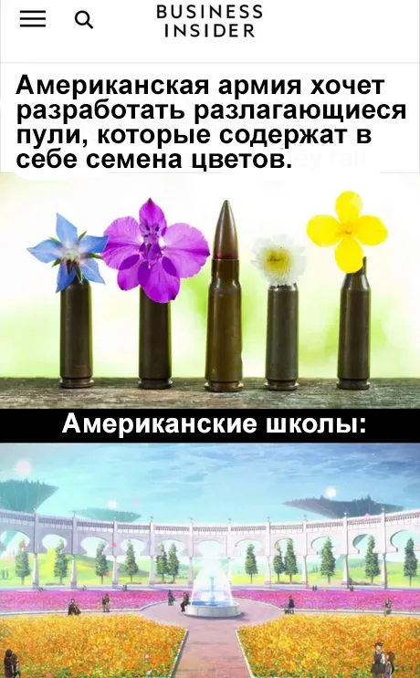 Guns N' Roses straight - Bullet, Flowers, Black humor, Picture with text, USA, School shooting, School