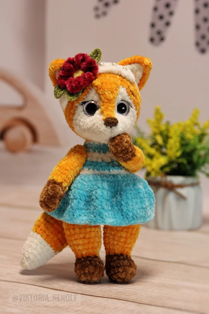 Chanterelle Mila - My, Amigurumi, Knitting, Creation, Needlework without process, Hobby, Fox, Longpost