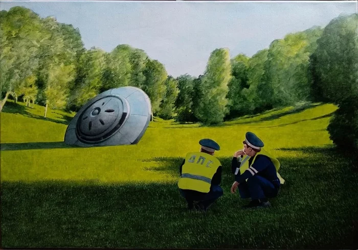 Artist Khariton Kruglov - Modern Art, UFO, Traffic police