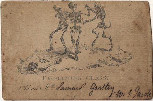 Ticket - Interesting, Picture with text, The photo, Tickets, USA, Morgue, Skeleton, Students