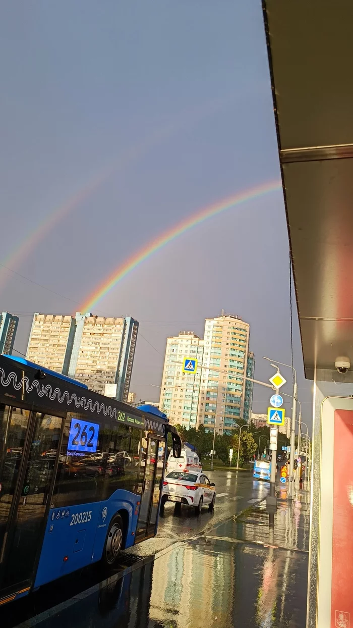 Rainbow - My, Rainbow, Double Rainbow, Rain, Longpost