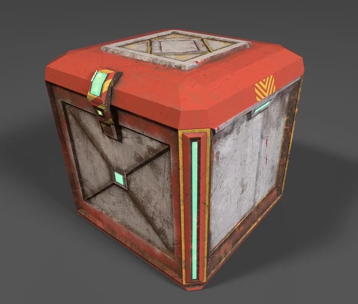 Box-пропсы - Моё, Blender, 3D моделирование, Substance painter, 3D, Props, Gamedev