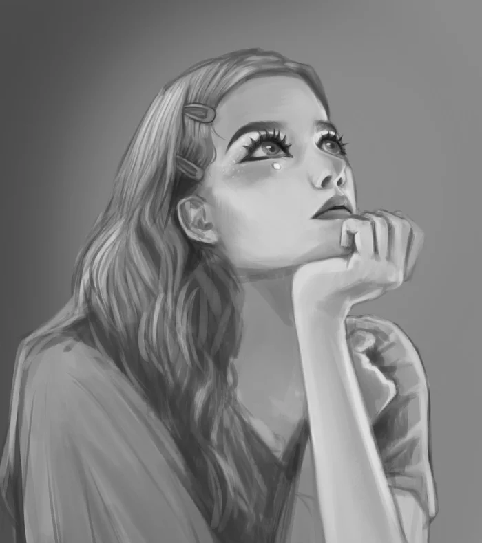 Portrait - My, Beginner artist, Junior Academy of Artists, Painting, Digital drawing, Girls