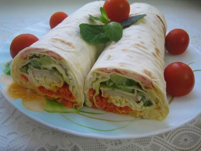 COLOR LAVASH ROLL - Snack, Recipe, Preparation, Bakery products, Dessert, Yummy, Dinner, Cooking, Kitchen, Meat, Roll, Pita, Men's cooking