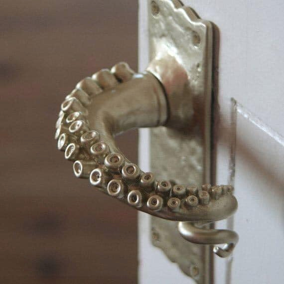 Door handle in the house of a Teutology professor - Octopus, Tentacles, Humor, Door knob