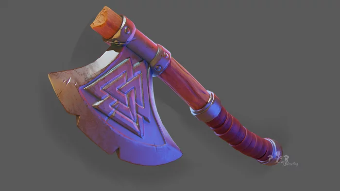 Axe - My, 3D, Blender, Zbrush, Computer graphics, Substance painter