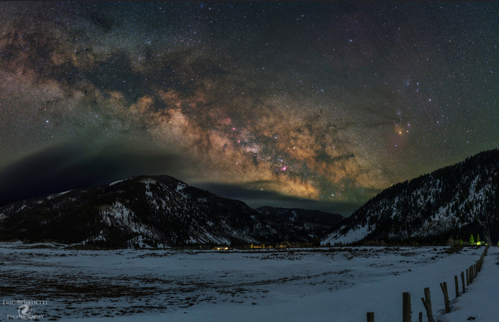 Восход Млечного пути над Итальянскими Альпами