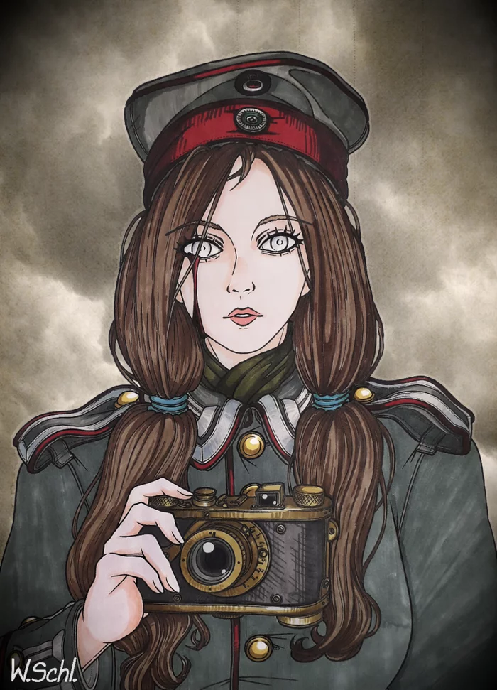 Photographer - Anime art, Original character, Art, Anime, World War I, Camera, Longpost
