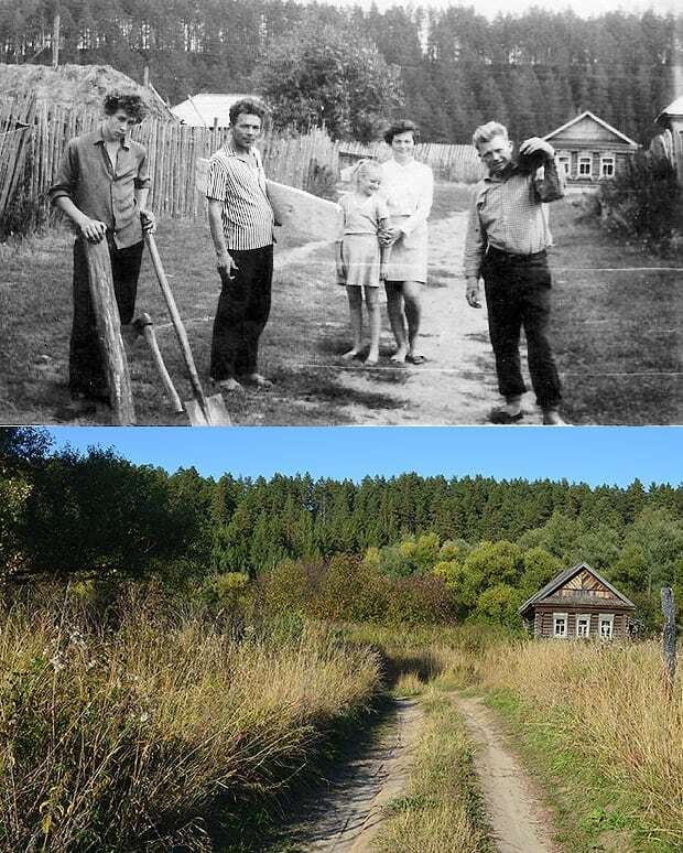 Время берет своё - Фотография, Деревня, Село, Длиннопост, Было-Стало