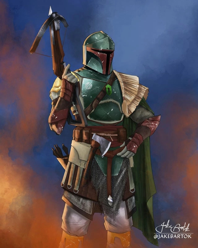 Star Wars Medieval Setting (by Jake Bartok) - Art, Star Wars, Middle Ages, Artist, Darth vader, Luke Skywalker, Chewbacca, Han Solo, Princess Leia, Mandalorian, Obi-Wan Kenobi, Yoda, Longpost