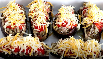 Eggplant boats with vegetables and minced meat - Preparation, Recipe, Cooking, Dinner, Snack, Food, Kitchen, Dinner, Yummy, Vegetables, Eggplant, Longpost