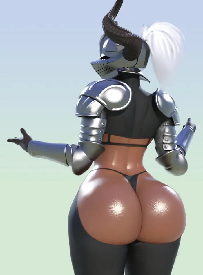 Continuation of the post Virgin Knight - NSFW, Popogori, Art, Hand-drawn erotica, 3D, Knights, Armored bra, Booty, Reply to post