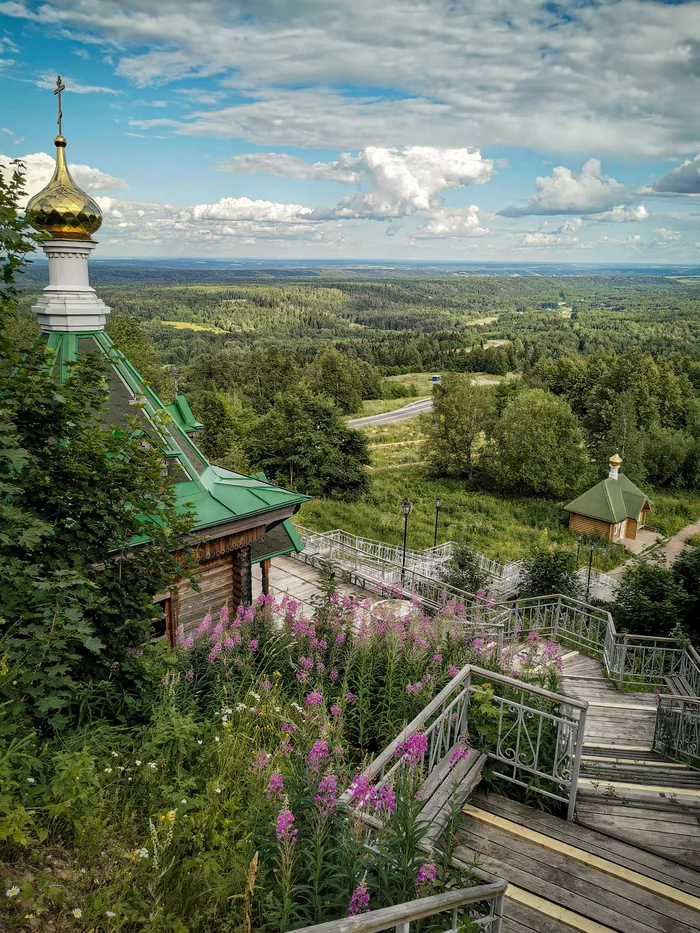 Place of power - My, The photo, Mobile photography, Monastery, View, Horizon, Place of power, Travels, Perm Territory, Blooming Sally
