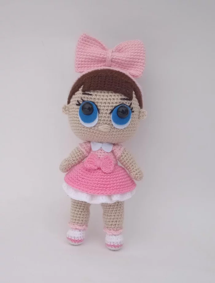 Lol doll - My, Amigurumi, Crochet, Knitted toys, Soft toy, Doll, With your own hands, Needlework without process