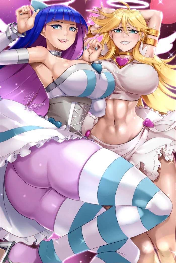 Stocking and panty - Panty Stocking with Garterbelt, Panty Anarchy, Stocking Anarchy, Anime art, Anime