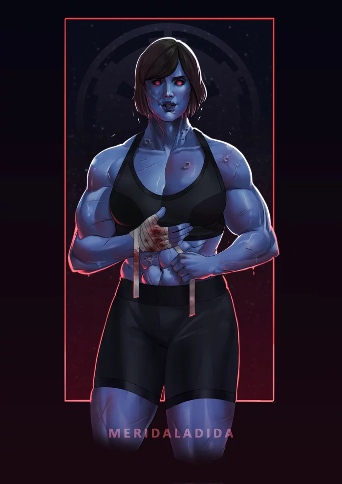 Chiss - Meridaladida, Muscleart, Strong girl, Star Wars, Chiss, Art