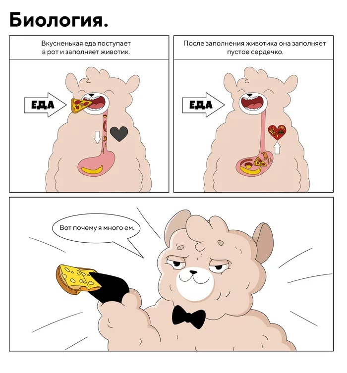 Биология - Моё, Комиксы, Юмор, Жизненно, Lamacomics, Еда