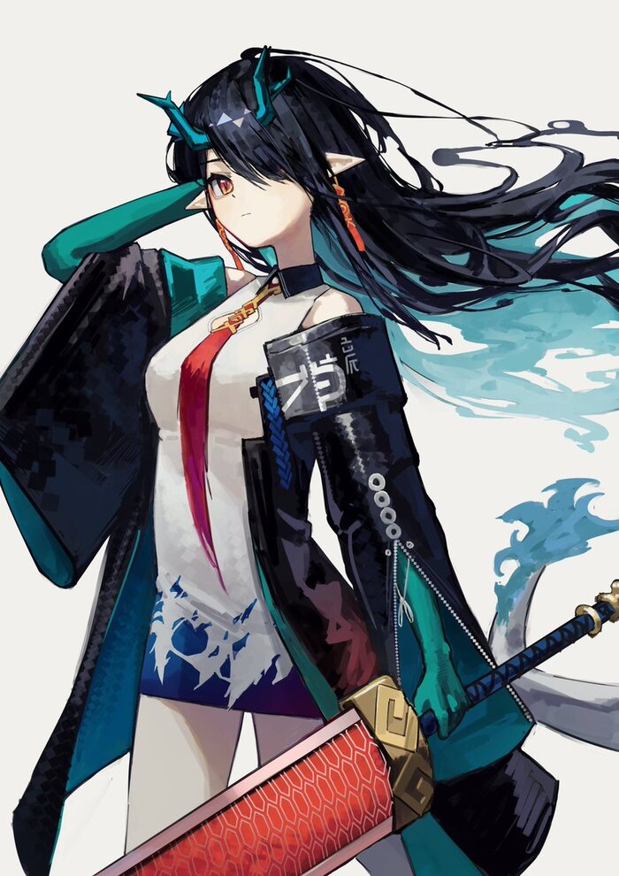 Arknights operators , Anime Art, Arknights, Meteor (Arknights), Irene (Arknights), Chen (Arknights), Dusk (Arknights), Blue Poison, Ifrit (Arknights), Specter the Unchained, Blaze, Lappland, Saileach, , Animal Ears,   
