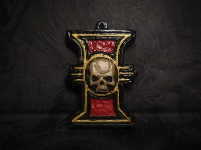 Pendant Inquisition Warhammer 40000 - My, Polymer clay, Pendant, Лепка, Needlework without process, Warhammer 40k