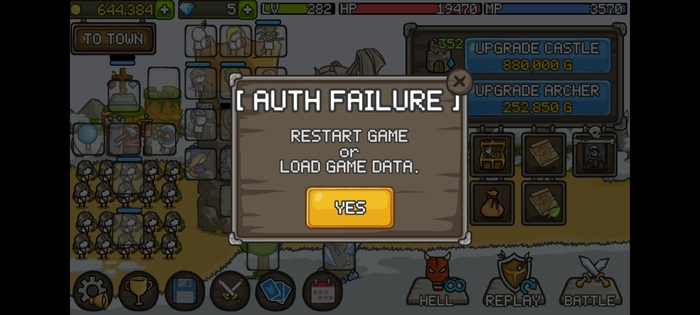 Игра GrowCastle. Не могу зайти уже несколько дней из за этой ошибки хотя и перезагружал телефон и пытался загрузить игру